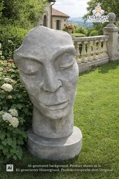 Product image 1 of the product “Aras - Face looking to the right, 90 cm H | cast stone ”